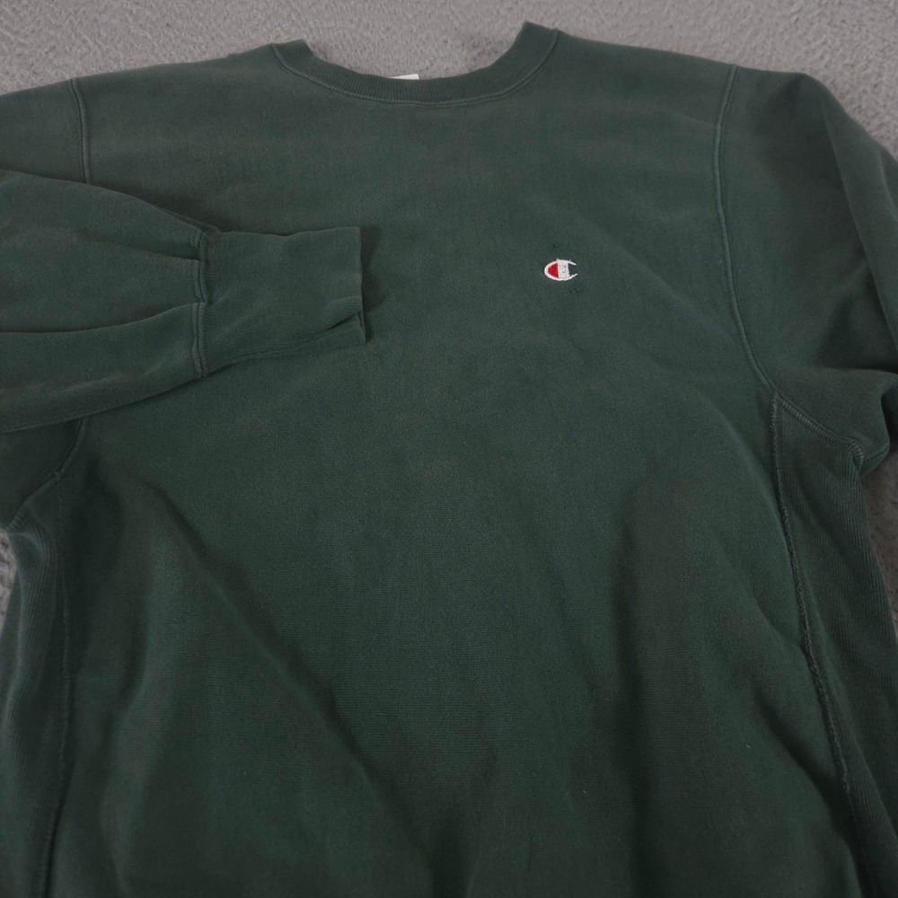 VINTAGE Champion Sweatshirt Mens XL Green Reverse Weave Heavyweight Cotton 90s